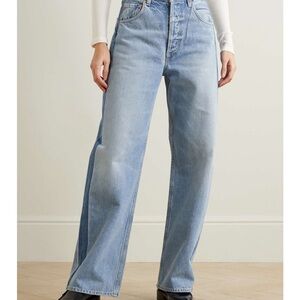 CITIZENS OF HUMANITY Ayla Baggy Tuxedo high-rise wide-leg two-tone organic jeans